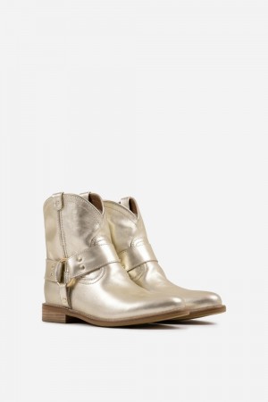 Bottes Cowboy BRONX Fe-lise Femme Platine Doré | QOBAY-8024